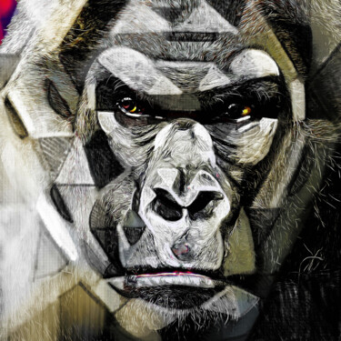 Painting titled "Monkey 1" by Ira Tsantekidou, Original Artwork, Digital Painting