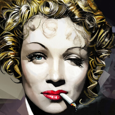 Pintura intitulada "Marlene Dietrich 1" por Ira Tsantekidou, Obras de arte originais, Pintura digital