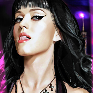 Malerei mit dem Titel "Katy Perry 2" von Ira Tsantekidou, Original-Kunstwerk, Digitale Malerei