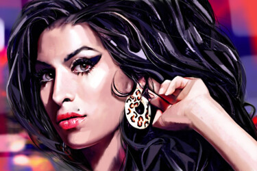 Malerei mit dem Titel "Amy Winehouse" von Ira Tsantekidou, Original-Kunstwerk, Digitale Malerei