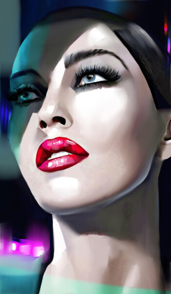 Painting titled "Megan Fox 2" by Ira Tsantekidou, Original Artwork, Digital Painting