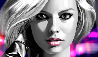 Malerei mit dem Titel "Margot Robbie" von Ira Tsantekidou, Original-Kunstwerk, Digitale Malerei