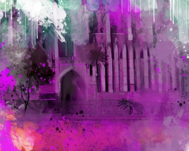 Pittura intitolato "Cathedral in Palma 3" da Ira Tsantekidou, Opera d'arte originale, Pittura digitale