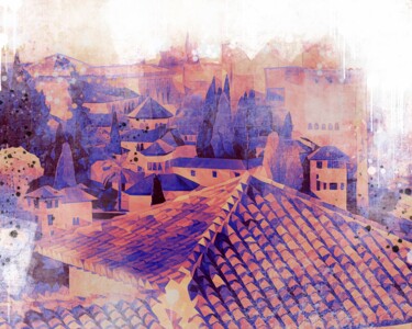 Malerei mit dem Titel "Granada 1" von Ira Tsantekidou, Original-Kunstwerk, Digitale Malerei