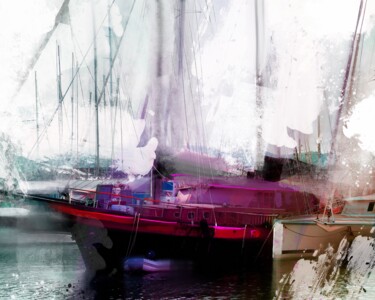 Pintura intitulada "Harbour 1" por Ira Tsantekidou, Obras de arte originais, Pintura digital