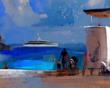 Peinture intitulée "On Seaside 2" par Ira Tsantekidou, Œuvre d'art originale, Peinture numérique