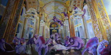 Malerei mit dem Titel "Purple" von Irina Iurova, Original-Kunstwerk, Acryl