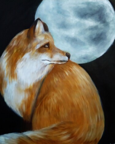 Painting titled "Fox" by Ira, Original Artwork, Oil