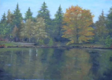 Painting titled "Il lago" by Ira-Ma, Original Artwork, Oil