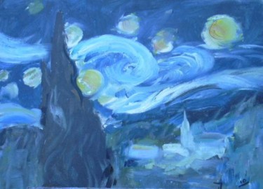 Pittura intitolato "Omaggio a Van Gogh" da Ira-Ma, Opera d'arte originale, Olio
