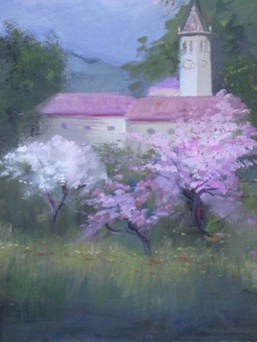 Painting titled "La primavera a Giav…" by Ira-Ma, Original Artwork, Oil