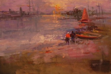 Pittura intitolato "Il mare" da Ira-Ma, Opera d'arte originale, Olio