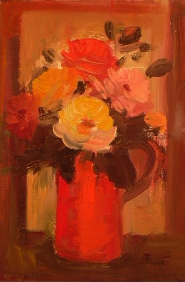 Pittura intitolato "Vaso di Fiori" da Ira-Ma, Opera d'arte originale, Olio