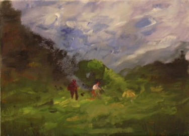 Painting titled "La Montagna" by Ira-Ma, Original Artwork, Oil