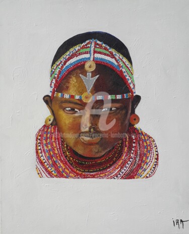 Painting titled "Masaï  #ArtistSuppo…" by Iracéma Lambotte (ira), Original Artwork, Oil