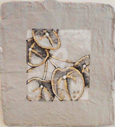 Desenho intitulada "Pilea Peperomioides" por Iracéma Lambotte (ira), Obras de arte originais, Guache