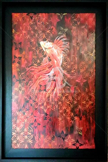 Malerei mit dem Titel "Poisson rêveur" von Iracéma Lambotte (ira), Original-Kunstwerk, Öl