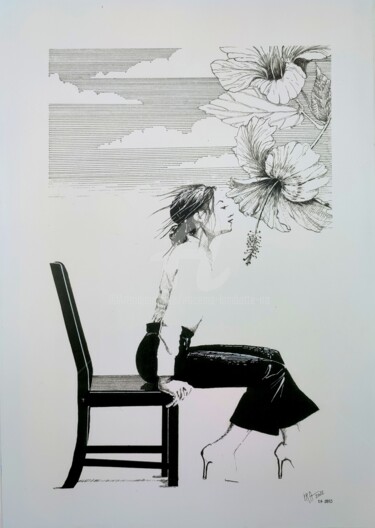 Desenho intitulada "*Break*" por Iracéma Lambotte (ira), Obras de arte originais, Marcador