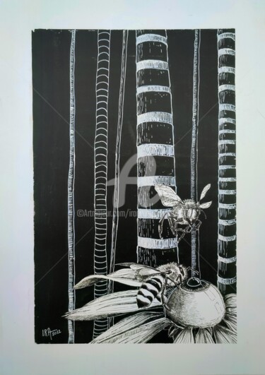 Dibujo titulada "Fly" por Iracéma Lambotte (ira), Obra de arte original, Rotulador
