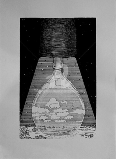 Zeichnungen mit dem Titel "Jar" von Iracéma Lambotte (ira), Original-Kunstwerk, Tinte