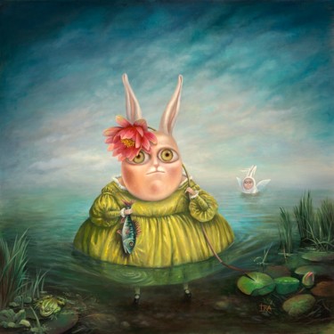 Tobias and the Angel. Fine Art Print 50 cm. Gravures & estampes intitulée "Tobias and the Ange…" par Irena Aizen, Œuvre d'art originale, Impression numérique