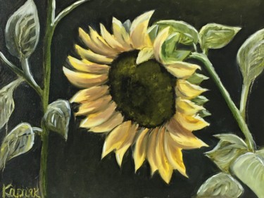 Painting titled "sunflower" by Iryna Karpiak, Original Artwork, Oil