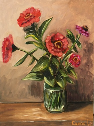 Peinture intitulée "flowers majors" par Iryna Karpiak, Œuvre d'art originale, Huile