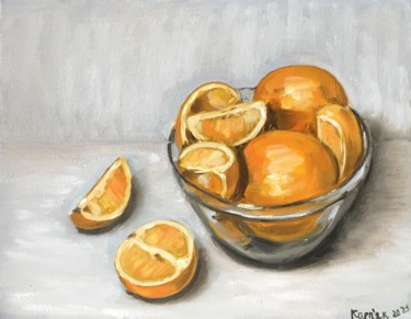 Schilderij getiteld "oranges" door Iryna Karpiak, Origineel Kunstwerk, Olie
