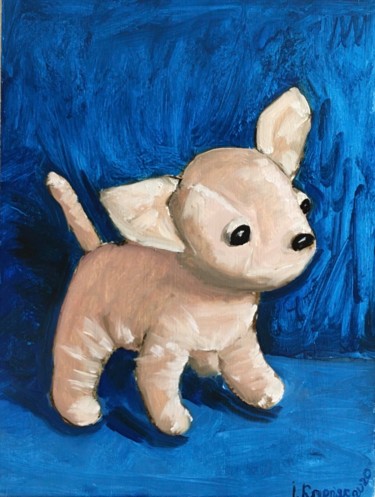 Pintura titulada "soft toy" por Iryna Karpiak, Obra de arte original, Oleo