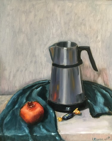 Painting titled "kettle" by Iryna Karpiak, Original Artwork, Oil