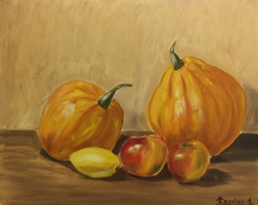 Картина под названием "pumpkins" - Iryna Karpiak, Подлинное произведение искусства, Масло