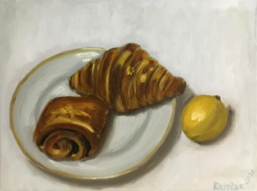 Painting titled "breakfast" by Iryna Karpiak, Original Artwork, Oil