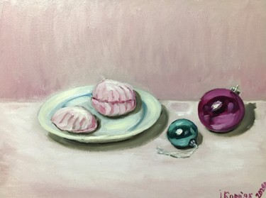 Painting titled "marshmallows" by Iryna Karpiak, Original Artwork, Oil