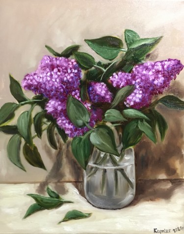 Malerei mit dem Titel "still life with lil…" von Iryna Karpiak, Original-Kunstwerk, Pastell