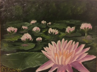 Painting titled "water lily" by Iryna Karpiak, Original Artwork, Oil