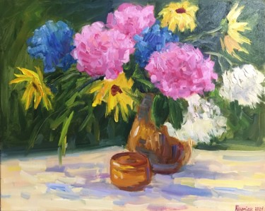 Painting titled "summer flowers" by Iryna Karpiak, Original Artwork, Oil