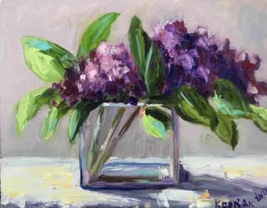 Painting titled "lilac blossom 2" by Iryna Karpiak, Original Artwork, Oil