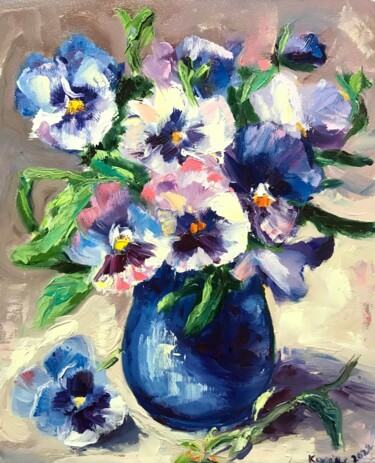 Painting titled "bright flowers" by Iryna Karpiak, Original Artwork, Oil
