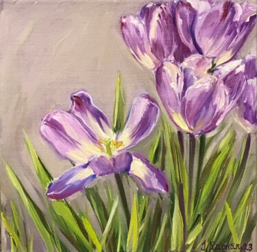 Painting titled "Spring" by Iryna Karpiak, Original Artwork, Oil