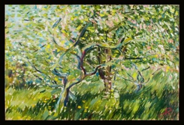 Painting titled "apple tree" by Obchelli, Original Artwork, Oil