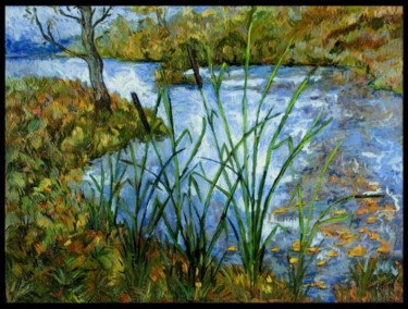 Painting titled "Lake" by Obchelli, Original Artwork, Oil