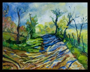 Painting titled "Crossroad" by Obchelli, Original Artwork, Oil
