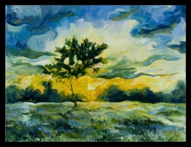 Painting titled "date with a sun" by Obchelli, Original Artwork, Oil