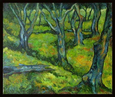 Painting titled "Trees" by Obchelli, Original Artwork, Oil