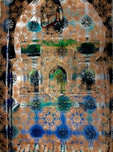 Peinture intitulée "Mosquée karaouiyine…" par Iraqi Mohammed Rachid, Œuvre d'art originale, Acrylique