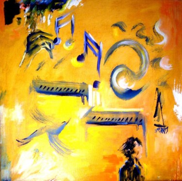 Painting titled "pianos allegros" by Irane Perko, Original Artwork, Oil Mounted on artwork_cat.