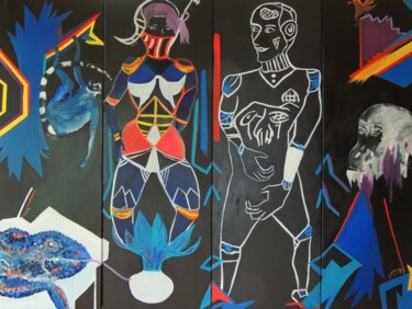 Schilderij getiteld "Bionic Mutation Way" door Irane Perko, Origineel Kunstwerk