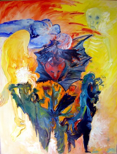 Malerei mit dem Titel "la tentation" von Irane Perko, Original-Kunstwerk