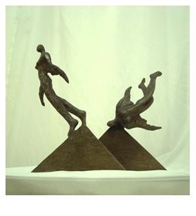 Sculpture titled "la vie eternelle" by Haider Wady, Original Artwork, Metals
