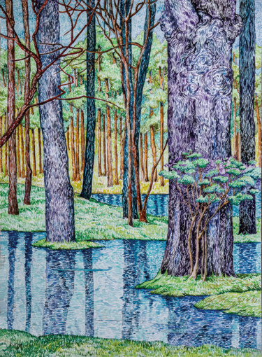 Картина под названием "Майский лес" - Irina Mironets, Подлинное произведение искусства, Акварель